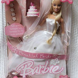 Barbie Beautiful Bride Pink Fashion Wedding Gown Doll Vintage Original Package